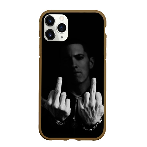 Чехол для iPhone 11 Pro Max матовый Eminem, цвет коричневый