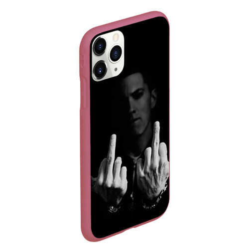 Чехол для iPhone 11 Pro Max матовый Eminem, цвет малиновый - фото 3
