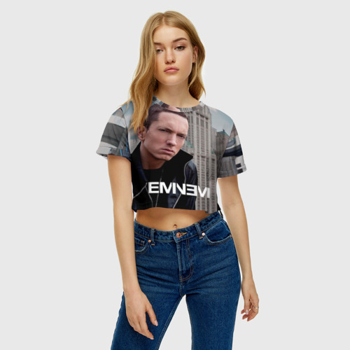 Женская футболка Crop-top 3D Eminem - фото 3