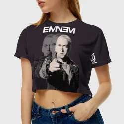 Женская футболка Crop-top 3D Eminem - фото 2
