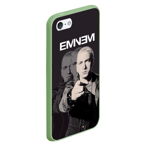 Чехол для iPhone 5/5S матовый Eminem, цвет салатовый - фото 3