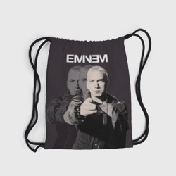Рюкзак с принтом Eminem для любого человека, вид спереди №5. Цвет основы: белый