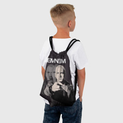 Рюкзак с принтом Eminem для любого человека, вид спереди №3. Цвет основы: белый
