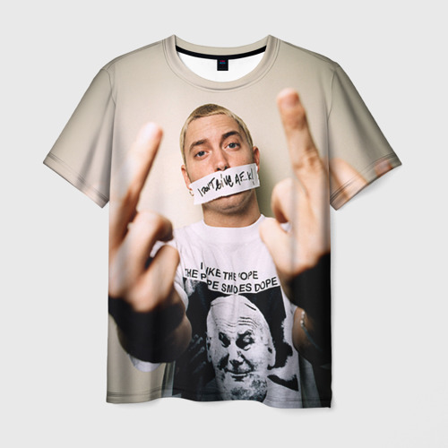 Мужская футболка с принтом Eminem, вид спереди №1