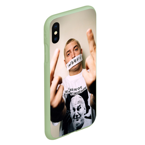 Чехол для iPhone XS Max матовый Eminem, цвет салатовый - фото 3