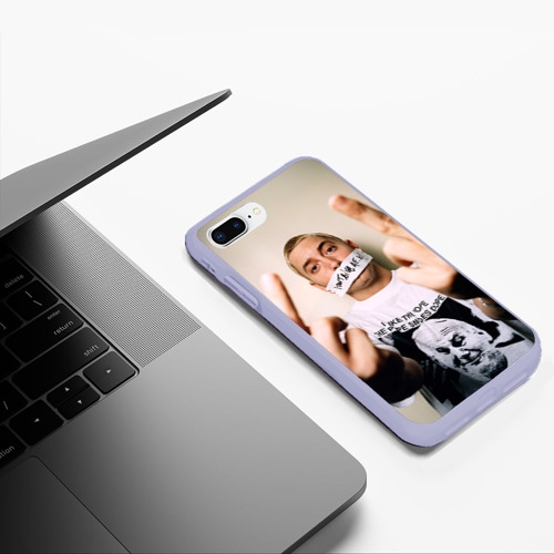 Чехол для iPhone 7Plus/8 Plus матовый Eminem, цвет светло-сиреневый - фото 5