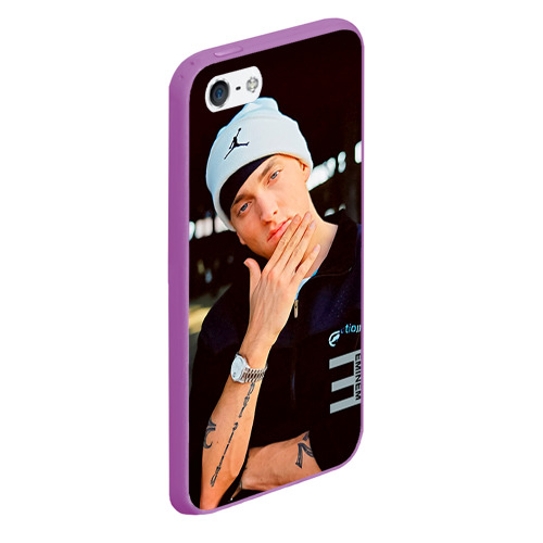 Чехол для iPhone 5/5S матовый Eminem, цвет фиолетовый - фото 3