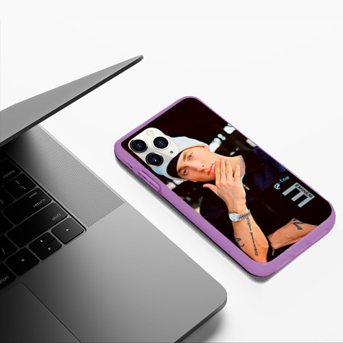 Чехол для iPhone 11 Pro Max матовый Eminem, цвет фиолетовый - фото 5