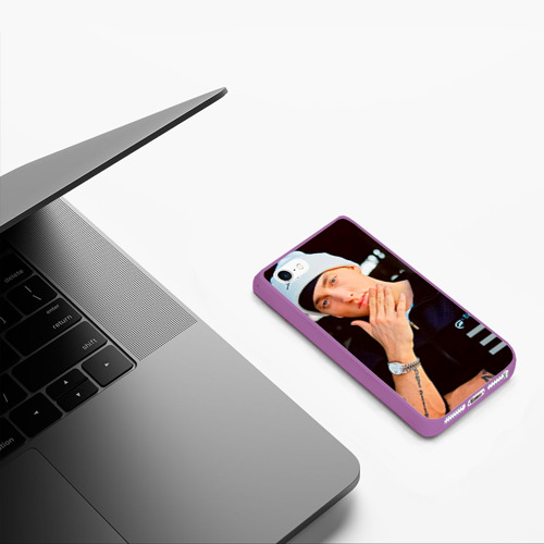 Чехол для iPhone 5/5S матовый Eminem, цвет фиолетовый - фото 5