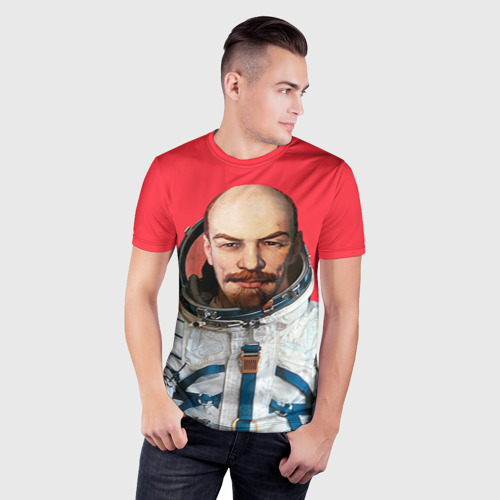 Мужская футболка 3D Slim Ленин космонавт, цвет 3D печать - фото 3