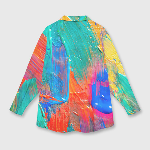 Женская рубашка oversize 3D Абстракция красок, цвет белый - фото 2