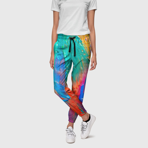 Женские брюки 3D Абстракция красок - фото 3