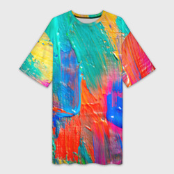 Платье-футболка 3D Абстракция красок