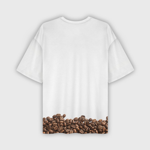 Мужская футболка oversize 3D Сова из кофе, цвет 3D печать - фото 2