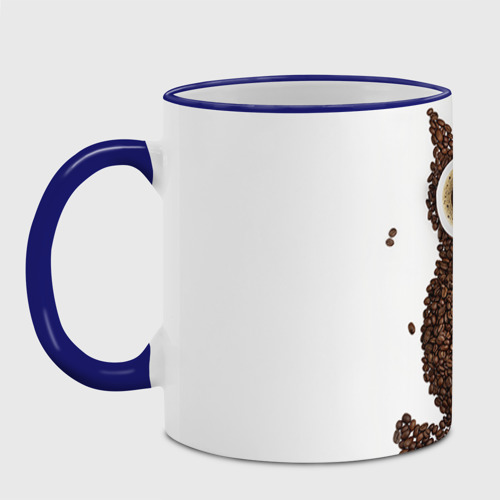 Кружка с полной запечаткой Сова из кофе, цвет Кант синий - фото 2