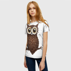 Женская футболка 3D Сова из кофе - фото 2