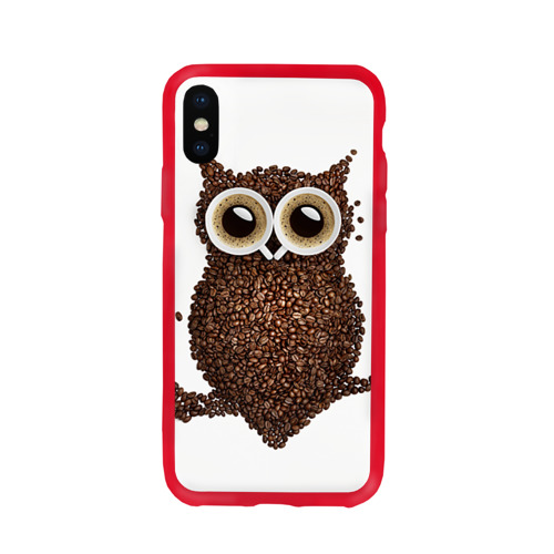 Чехол для Apple iPhone X силиконовый глянцевый Сова из кофе Фото 01 Чехол для Apple iPhone X силиконовый глянцевый Сова из кофе Фото 01