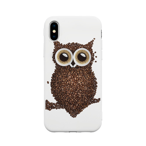 Чехол для iPhone X матовый Сова из кофе Фото 01 Чехол для iPhone X матовый Сова из кофе Фото 01