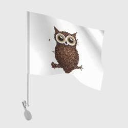 Флаг для автомобиля Сова из кофе