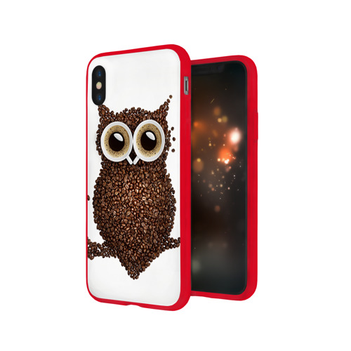 Чехол для Apple iPhone X силиконовый глянцевый Сова из кофе Фото 01 Чехол для Apple iPhone X силиконовый глянцевый Сова из кофе Фото 01