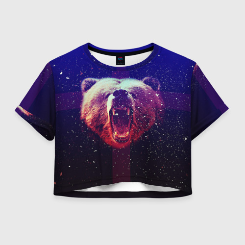 Женская футболка Crop-top 3D BearRoarrr