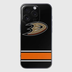 Чехол для iPhone 16 Pro силиконовый с защитой камеры Anaheim Ducks Selanne