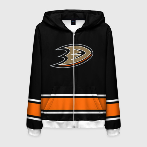 Мужская толстовка 3D на молнии Anaheim Ducks Selanne, цвет белый