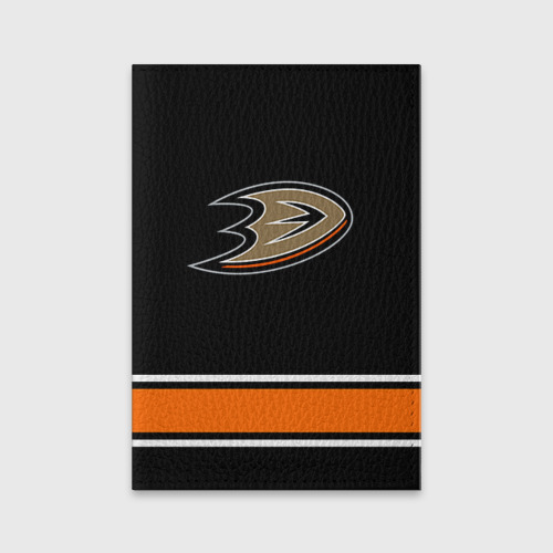 Обложка для паспорта матовая кожа Anaheim Ducks Selanne, цвет черный