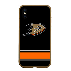 Чехол для iPhone XS Max матовый Anaheim Ducks Selanne