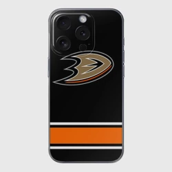 Чехол для iPhone 15 Pro силиконовый с защитой камеры Anaheim Ducks Selanne