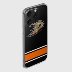 Чехол для iPhone 15 Pro силиконовый с защитой камеры Anaheim Ducks Selanne - фото 2