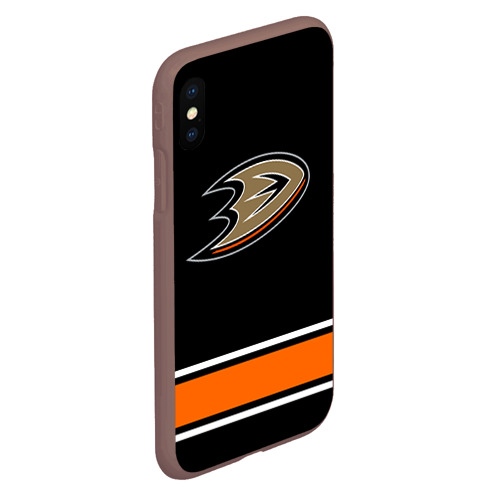 Чехол для iPhone XS Max матовый Anaheim Ducks Selanne, цвет коричневый - фото 3