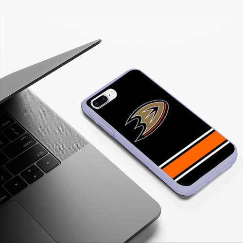 Чехол для iPhone 7Plus/8 Plus матовый Anaheim Ducks Selanne, цвет светло-сиреневый - фото 5