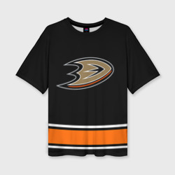 Женская футболка oversize 3D Anaheim Ducks Selanne