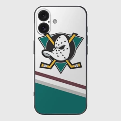Чехол для iPhone 16 силиконовый с защитой камеры Anaheim Ducks Selanne