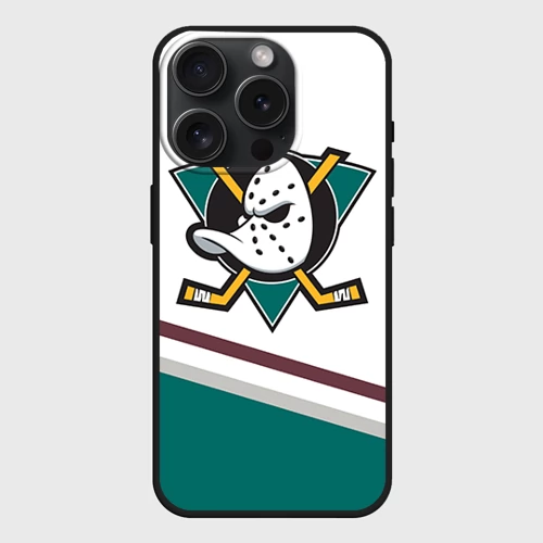 Чехол силиконовый для Apple iPhone 15 Pro Мax матовый Anaheim Ducks Selanne