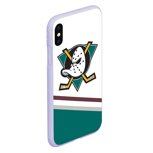 Чехол для iPhone XS Max матовый Anaheim Ducks Selanne, цвет светло-сиреневый - фото 3