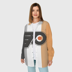 Женская рубашка oversize 3D Philadelphia Flyers - фото 2