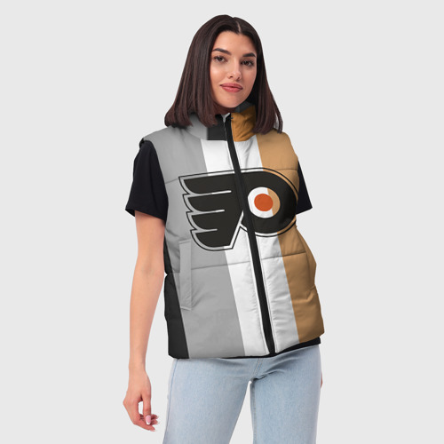 Женский жилет утепленный 3D Philadelphia Flyers, цвет черный - фото 3