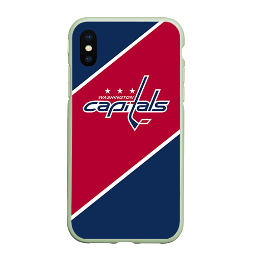 Чехол для iPhone XS Max матовый Washington Capitals, цвет салатовый