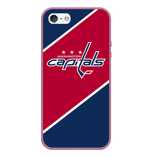 Чехол для iPhone 5/5S матовый Washington Capitals, цвет розовый