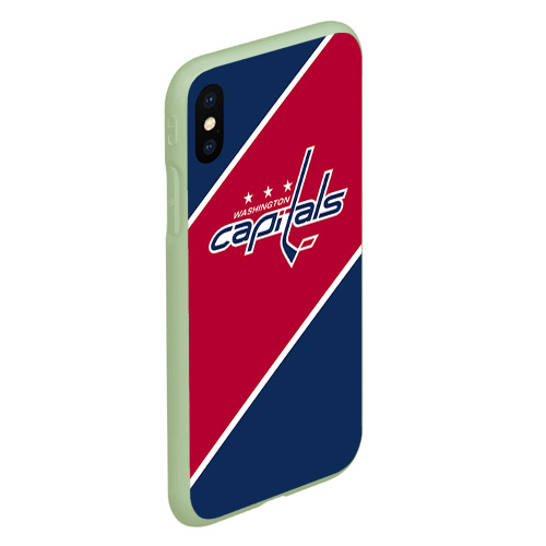 Чехол для iPhone XS Max матовый Washington Capitals, цвет салатовый - фото 3