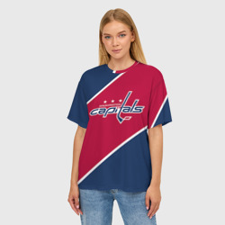 Женская футболка oversize 3D Washington Capitals - фото 2