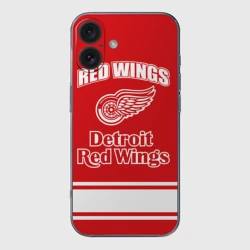 Чехол для iPhone 16 силиконовый с защитой камеры Detroit red wings