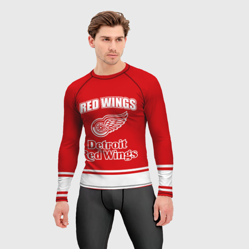 Мужской рашгард 3D Detroit red wings, цвет 3D печать - фото 3