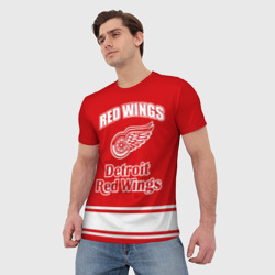 Мужская футболка 3D Detroit red wings - фото 2
