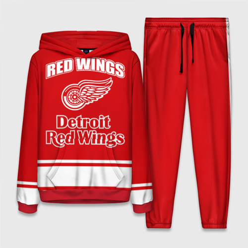 Женский костюм с толстовкой 3D Detroit red wings, цвет красный