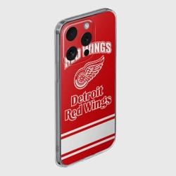 Чехол для iPhone 15 Pro силиконовый с защитой камеры Detroit red wings - фото 2