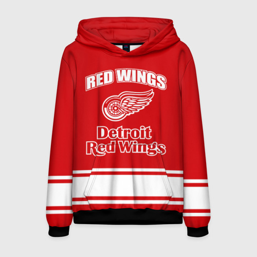 Мужская толстовка 3D Detroit red wings, цвет черный