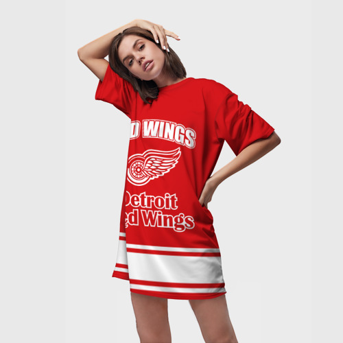 Платье-футболка 3D Detroit red wings, цвет 3D печать - фото 3